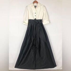 Adrianna Papell Black and White Maxi Dress